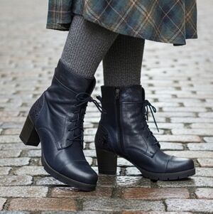 Felmini Navy Leather Boots